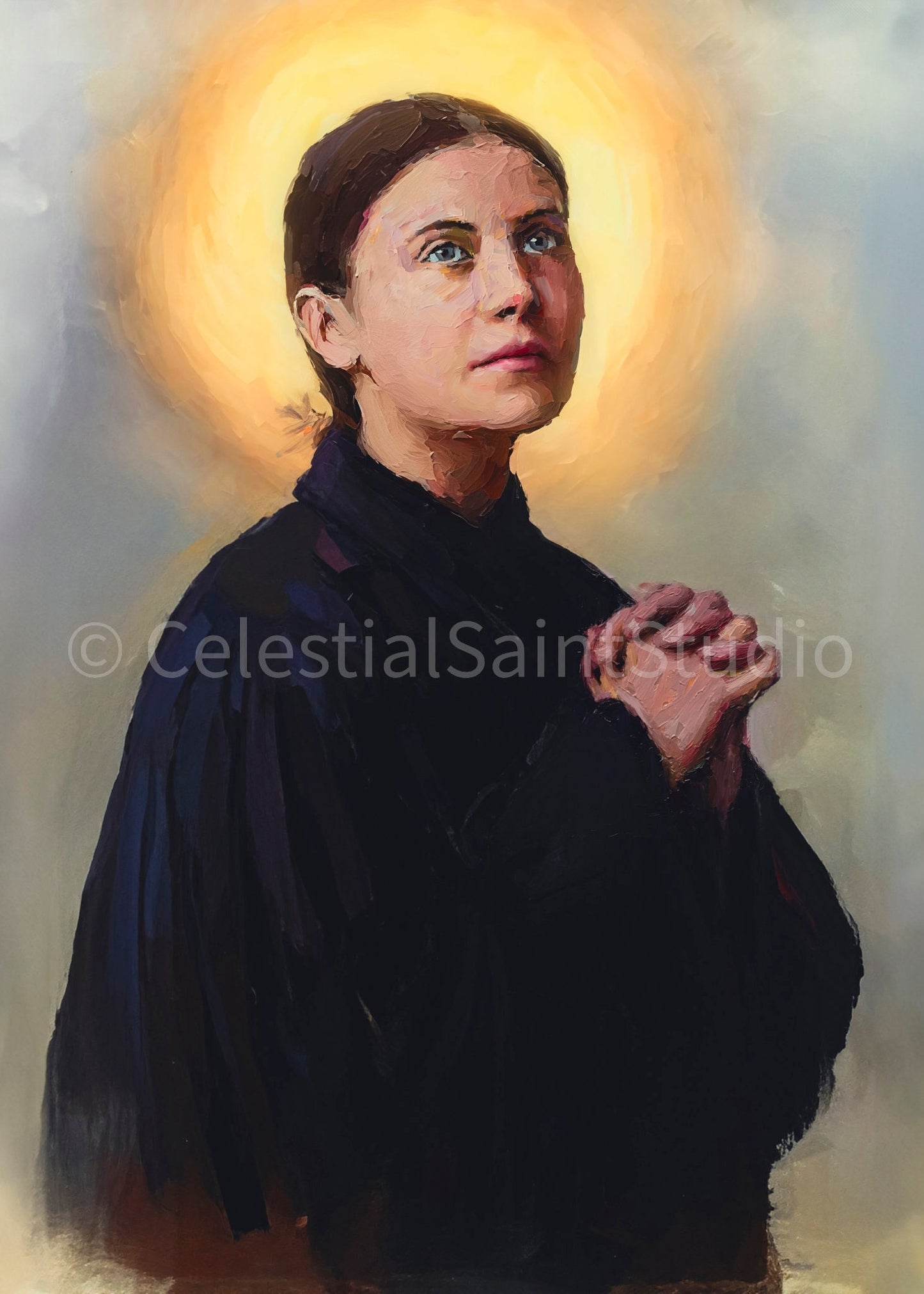 St. Gemma Galgani | DIGITAL OIL PAINT | Catholic Printable | Digital Download | Patron Saint | Catholic Art