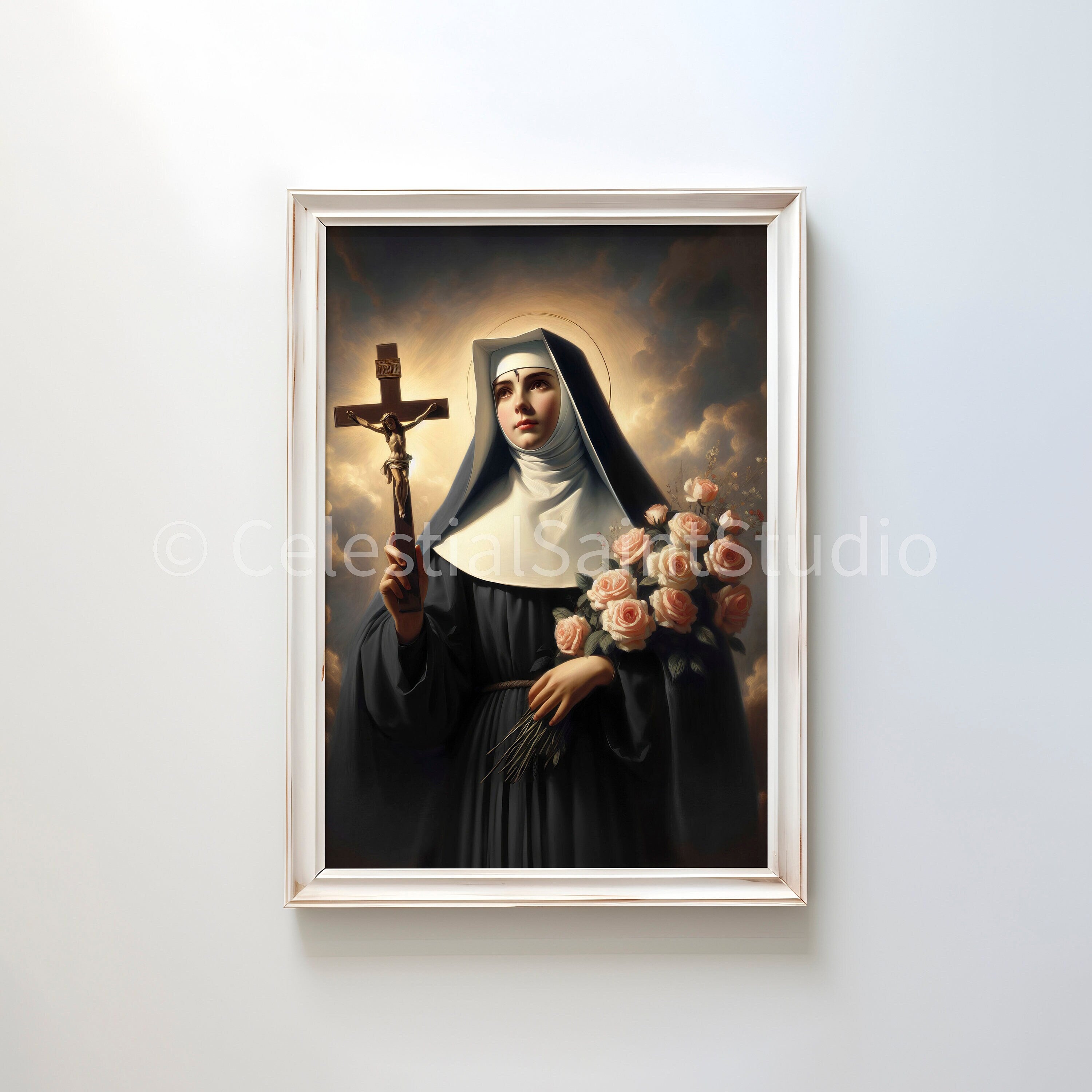 St. Rita of Cascia | DIGITAL OIL PAINT | Catholic Printable | Catholic Art | Patron Saint | Digital Download