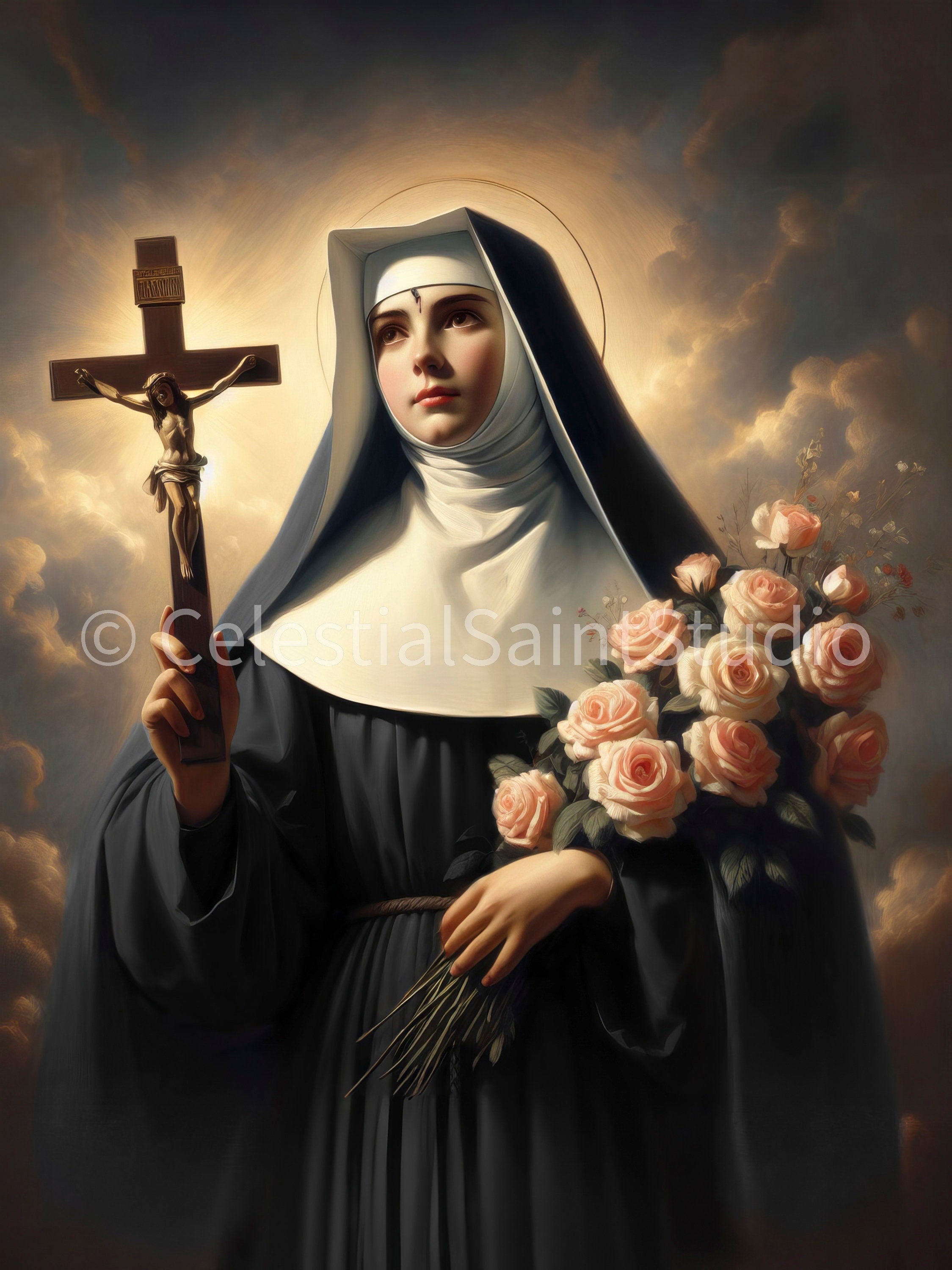 St. Rita of Cascia | DIGITAL OIL PAINT | Catholic Printable | Catholic Art | Patron Saint | Digital Download