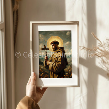 St. Francis of Assisi | DIGITAL OIL PAINT | Catholic Printable | Catholic Art | Patron Saint | Digital Download