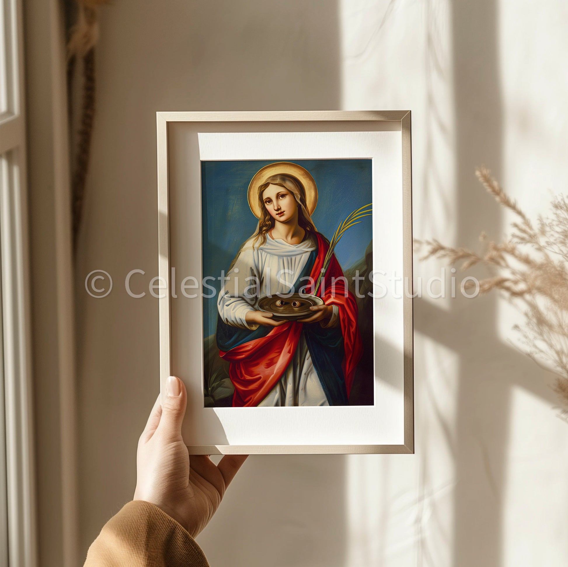 St. Lucy | DIGITAL OIL PAINT | Catholic Printable | Catholic Art | Patron Saint | Digital Download