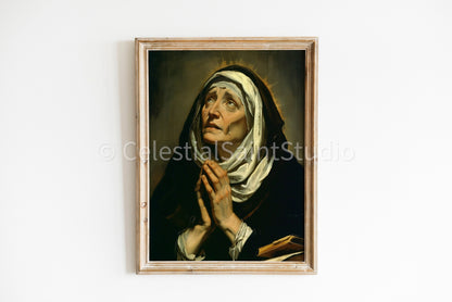 St. Monica | DIGITAL OIL PAINT | Catholic Printable | Catholic Art | Patron Saint | Digital Download