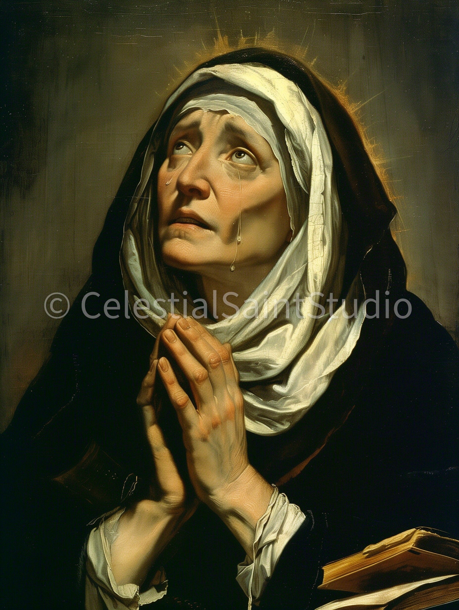 St. Monica | DIGITAL OIL PAINT | Catholic Printable | Catholic Art | Patron Saint | Digital Download