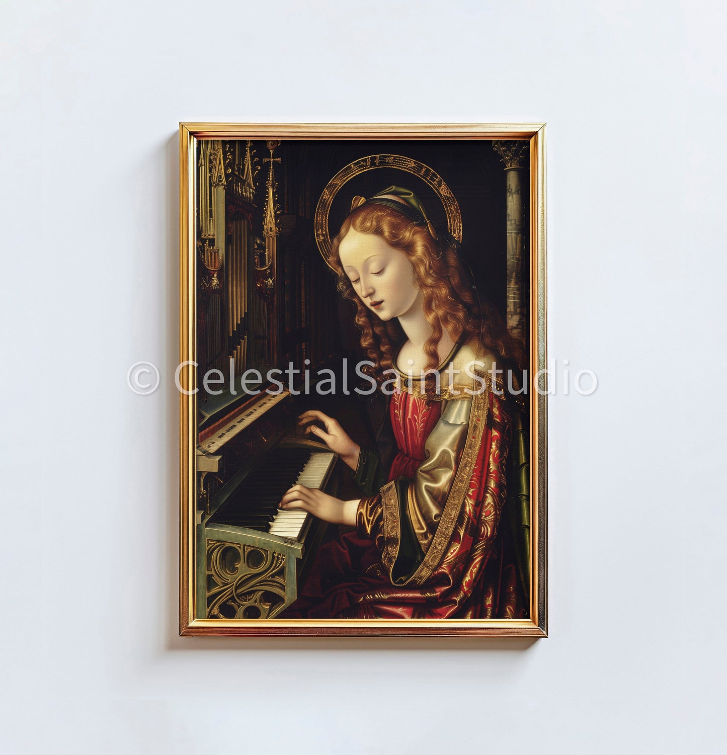 St. Cecilia | DIGITAL OIL PAINT | Catholic Printable | Catholic Art | Patron Saint | Digital Download