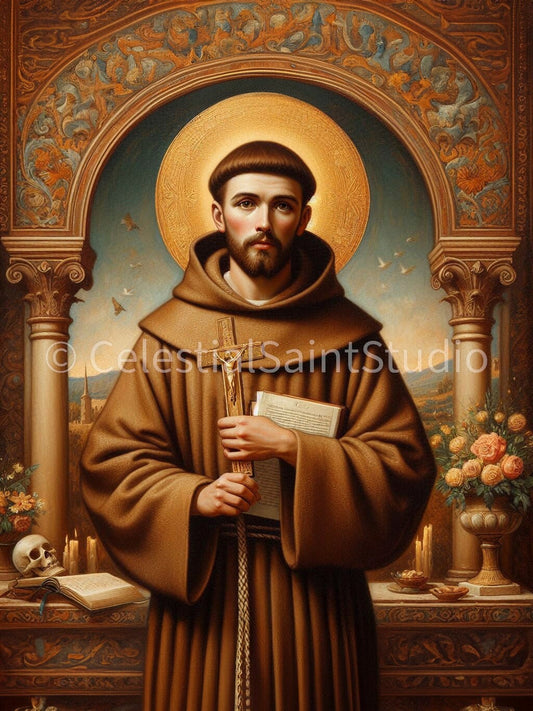 St. Francis of Assisi | DIGITAL OIL PAINT | Catholic Printable | Catholic Art | Patron Saint | Digital Download