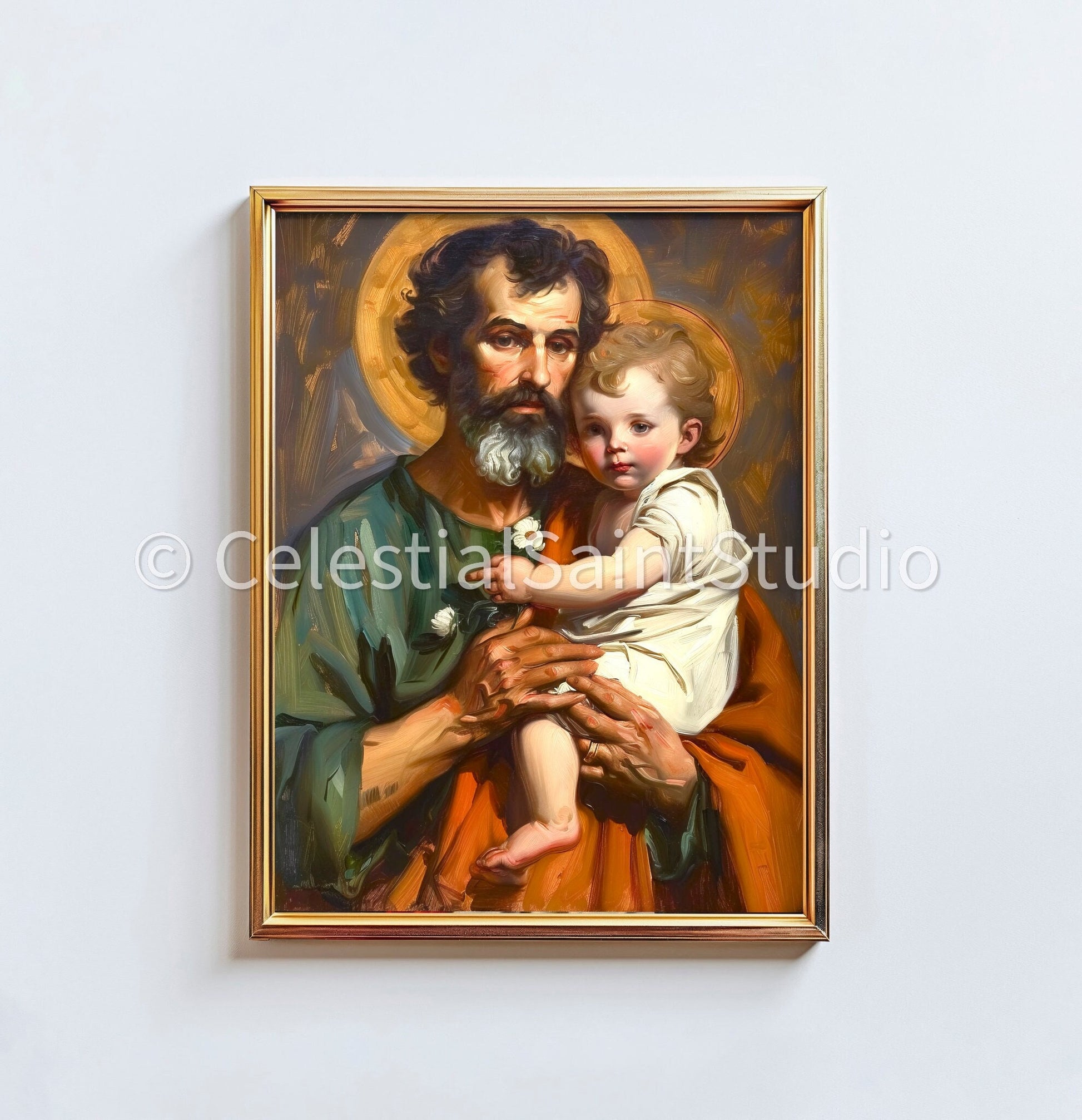 St. Joseph | DIGITAL OIL PAINT | Catholic Printable | Catholic Art | Patron Saint | Digital Download