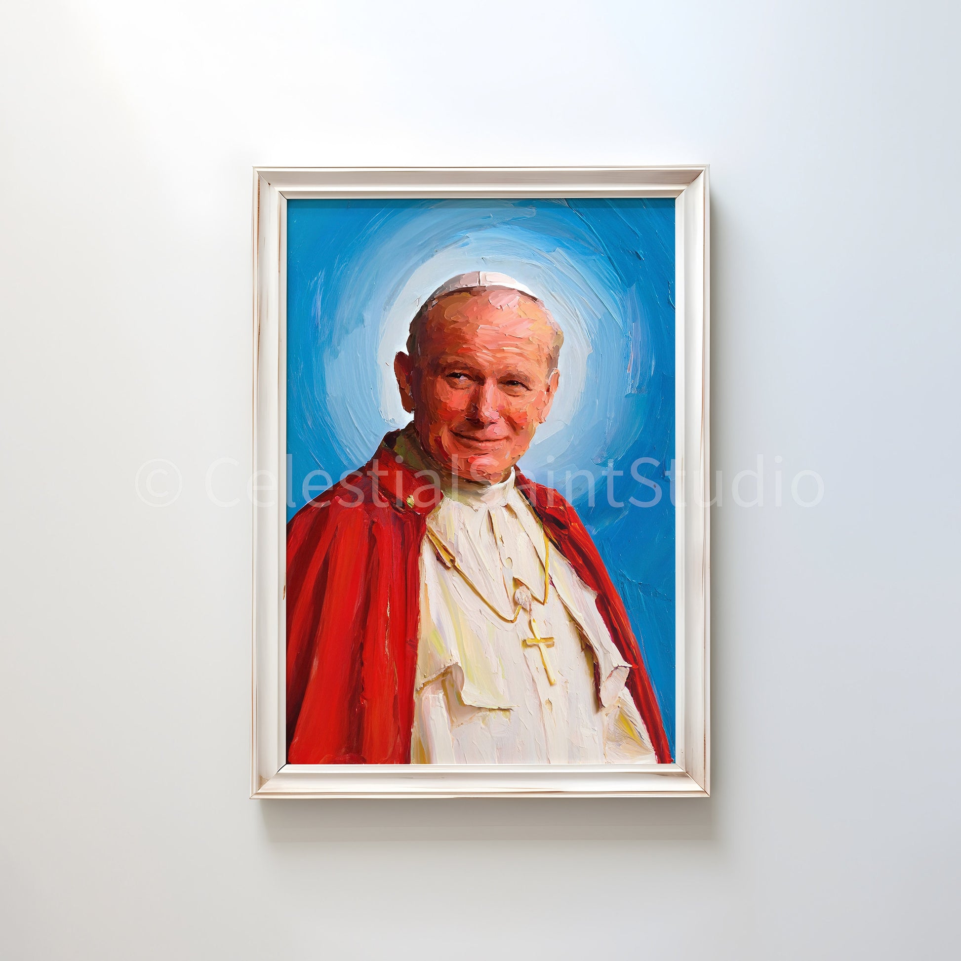 St. John Paul II | DIGITAL Oil Paint | Catholic Printable | Digital Download | Patron Saint | Catholic Art