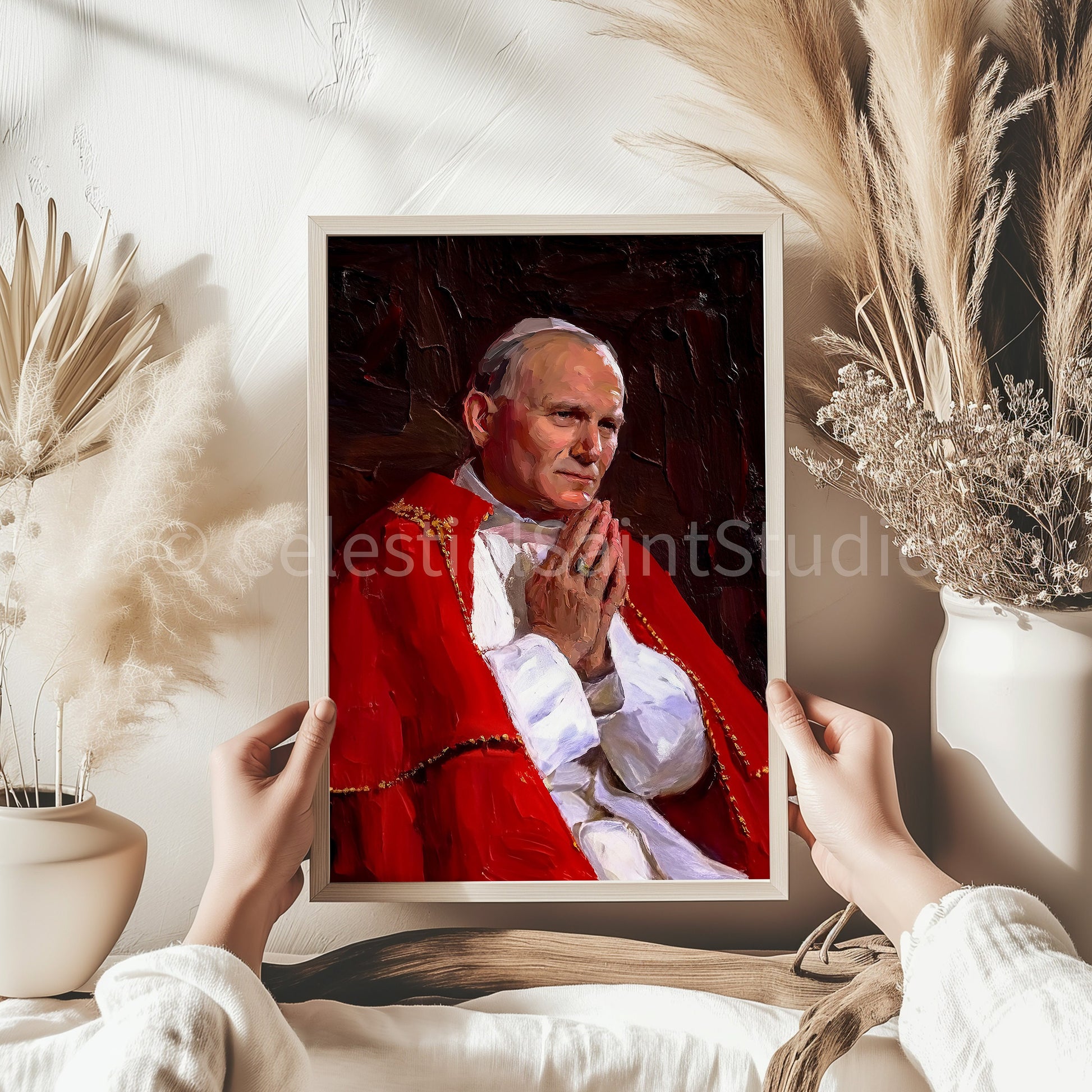 St. John Paul II | DIGITAL Oil Paint | Catholic Printable | Digital Download | Patron Saint | Catholic Art