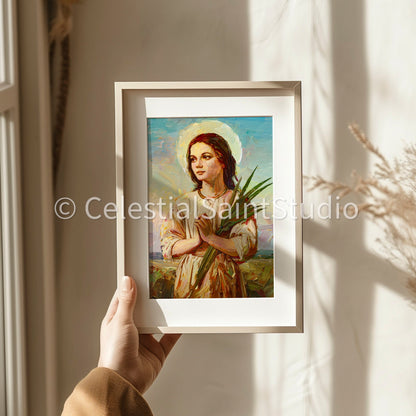 St. Maria Goretti | DIGITAL OIL PAINT | Catholic Printable | Catholic Art | Patron Saint | Digital Download