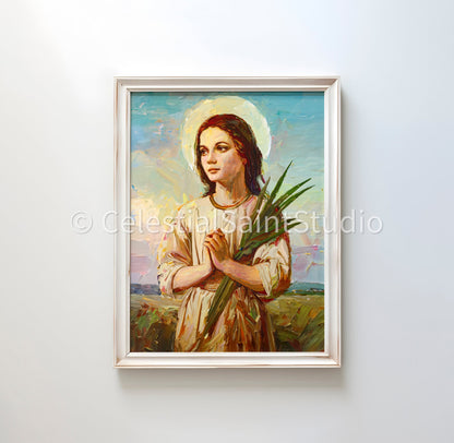 St. Maria Goretti | DIGITAL OIL PAINT | Catholic Printable | Catholic Art | Patron Saint | Digital Download