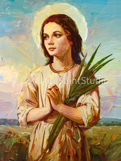 St. Maria Goretti | DIGITAL OIL PAINT | Catholic Printable | Catholic Art | Patron Saint | Digital Download