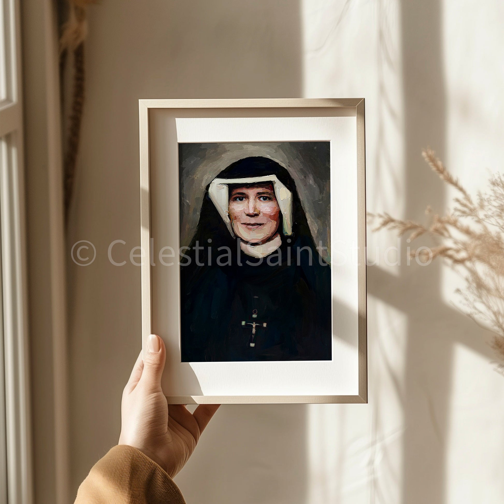 St. Faustina Kowalska | DIGITAL OIL PAINT | Catholic Printable | Digital Download | Patron Saint | Catholic Art