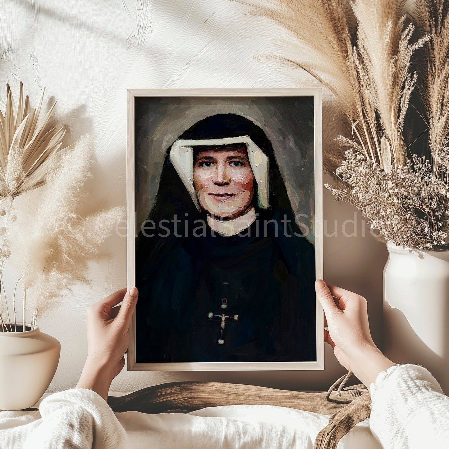 St. Faustina Kowalska | DIGITAL OIL PAINT | Catholic Printable | Digital Download | Patron Saint | Catholic Art