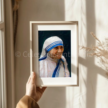 St. Mother Teresa of Calcutta | DIGITAL OIL PAINT | Catholic Printable | Digital Download | Patron Saint | Catholic Art