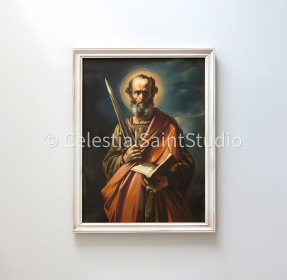 St. Paul the Apostle | DIGITAL OIL PAINT | Catholic Printable | Catholic Art | Patron Saint | Digital Download