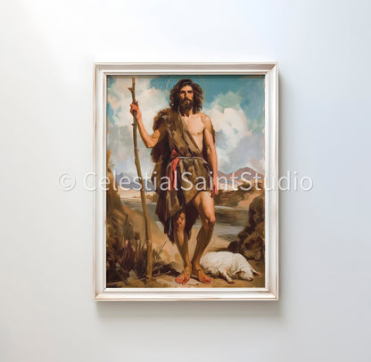 St. John the Baptist | DIGITAL OIL PAINT | Catholic Printable | Catholic Art | Patron Saint | Digital Download