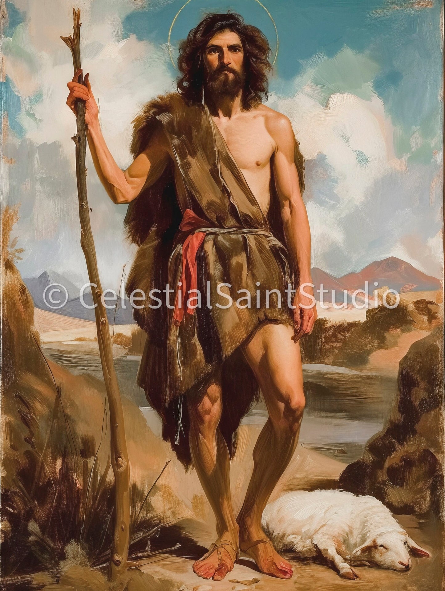 St. John the Baptist | DIGITAL OIL PAINT | Catholic Printable | Catholic Art | Patron Saint | Digital Download