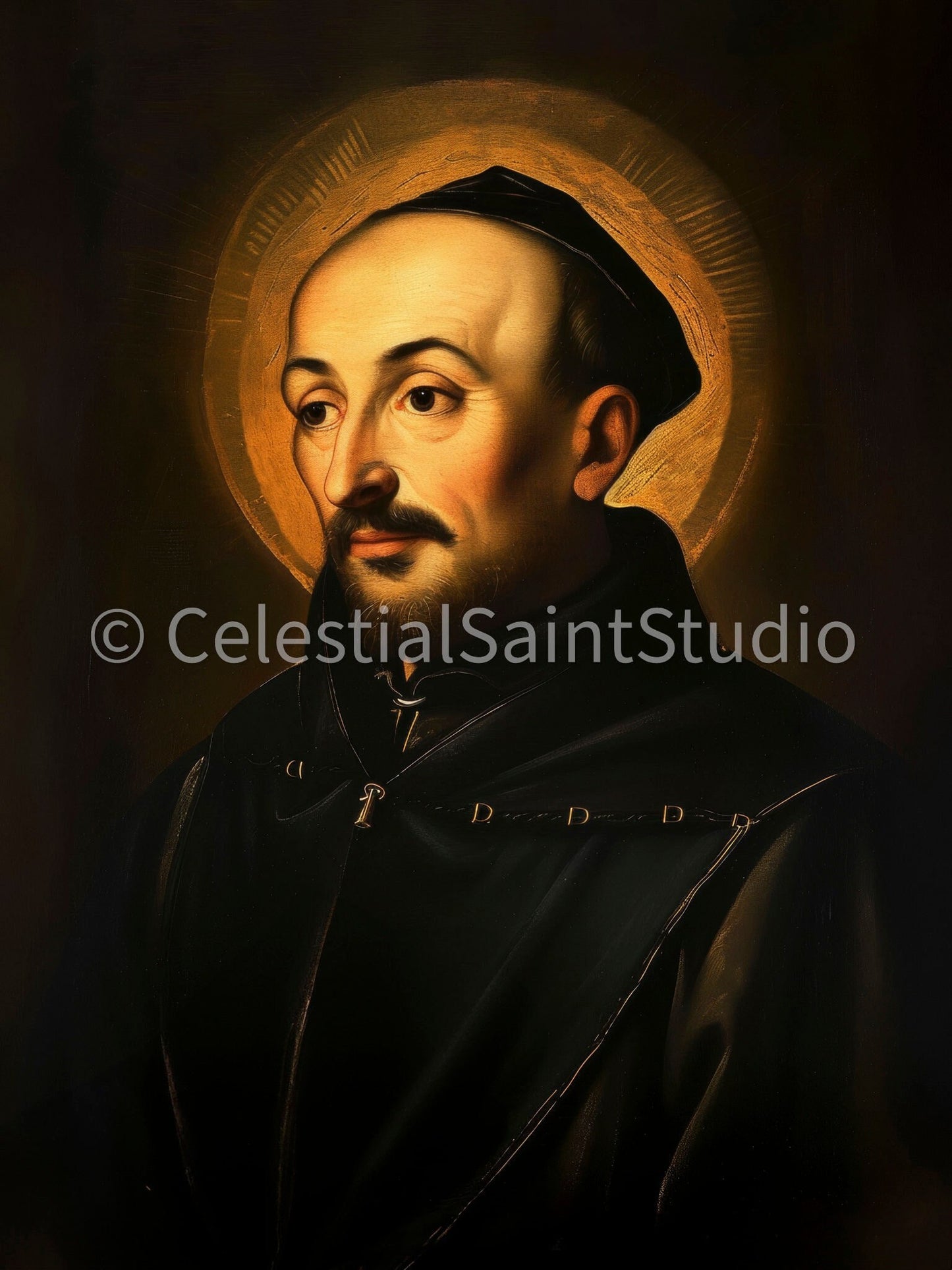 St. Ignatius of Loyola | DIGITAL OIL PAINT | Catholic Printable | Catholic Art | Patron Saint | Digital Download | Portrait