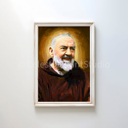 St. Padre Pio | DIGITAL OIL PAINT | Catholic Printable | Digital Download | Patron Saint | Catholic Art