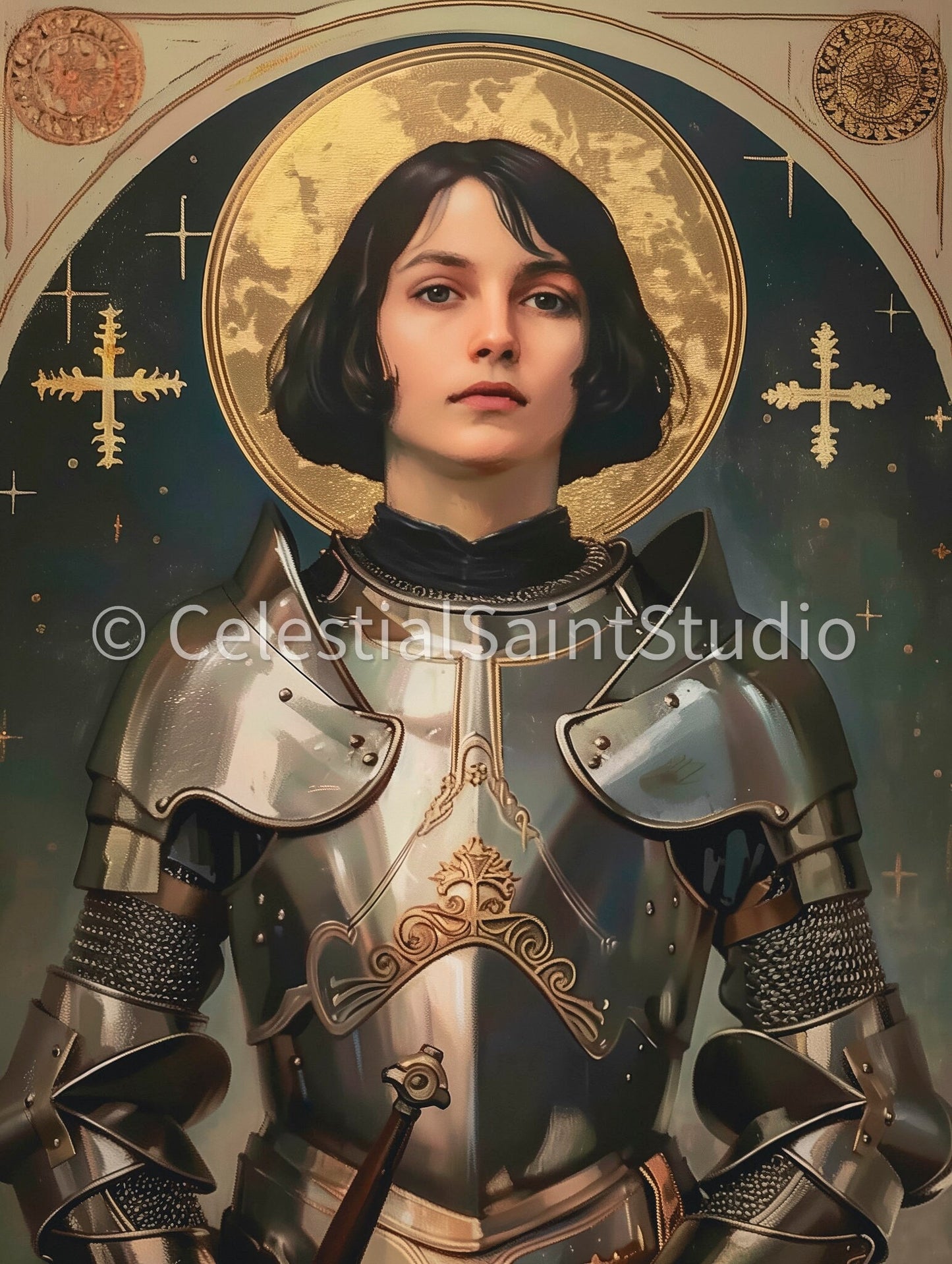 St. Joan of Arc | DIGITAL OIL PAINT | Catholic Printable | Digital Download | Patron Saint | Catholic Art