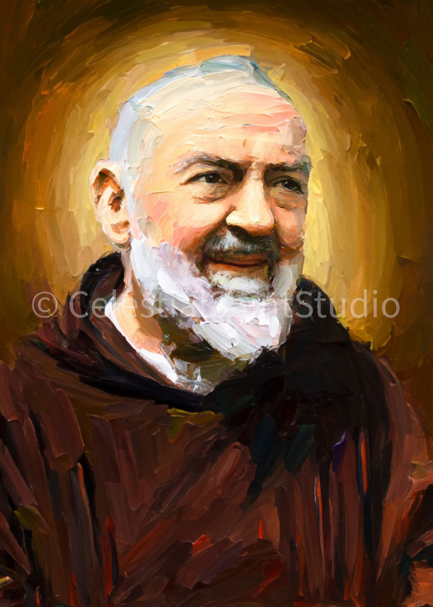 St. Padre Pio | DIGITAL OIL PAINT | Catholic Printable | Digital Download | Patron Saint | Catholic Art