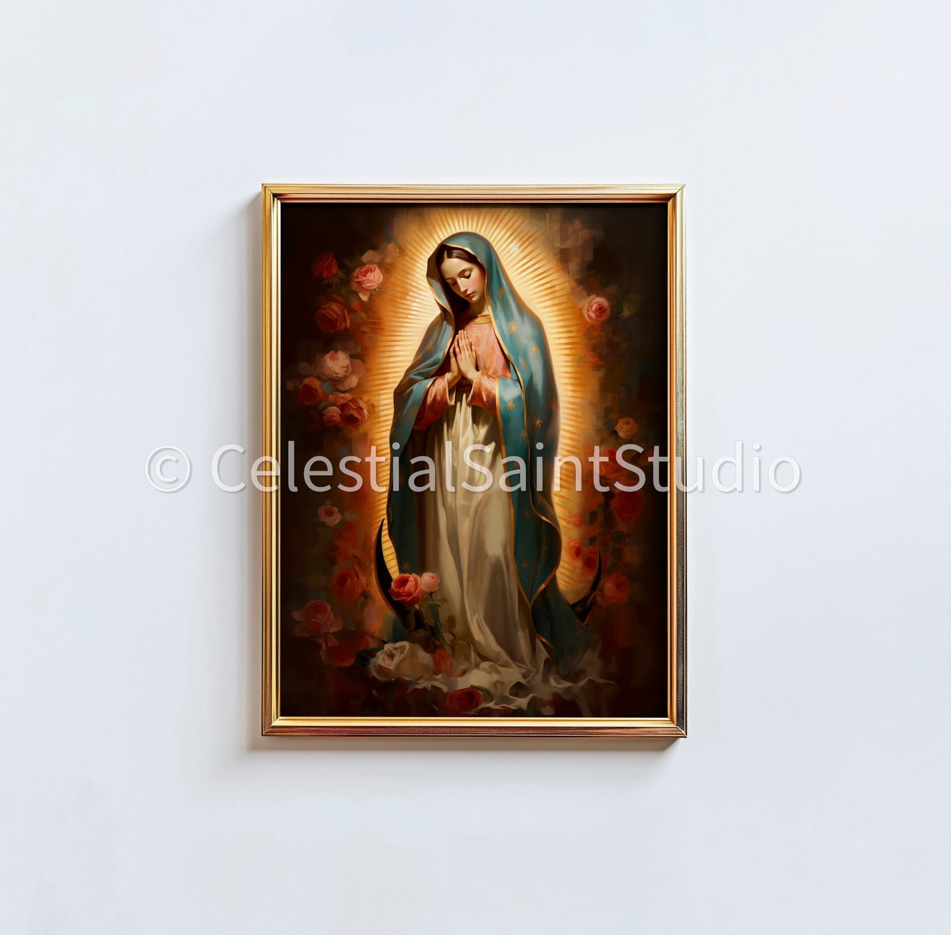 Our Lady of Guadalupe | DIGITAL OIL PAINT | Catholic Printable | Catholic Art | Digital Download