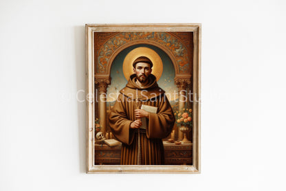 St. Francis of Assisi | DIGITAL OIL PAINT | Catholic Printable | Catholic Art | Patron Saint | Digital Download