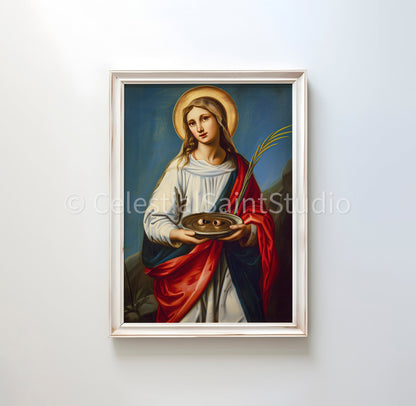 St. Lucy | DIGITAL OIL PAINT | Catholic Printable | Catholic Art | Patron Saint | Digital Download