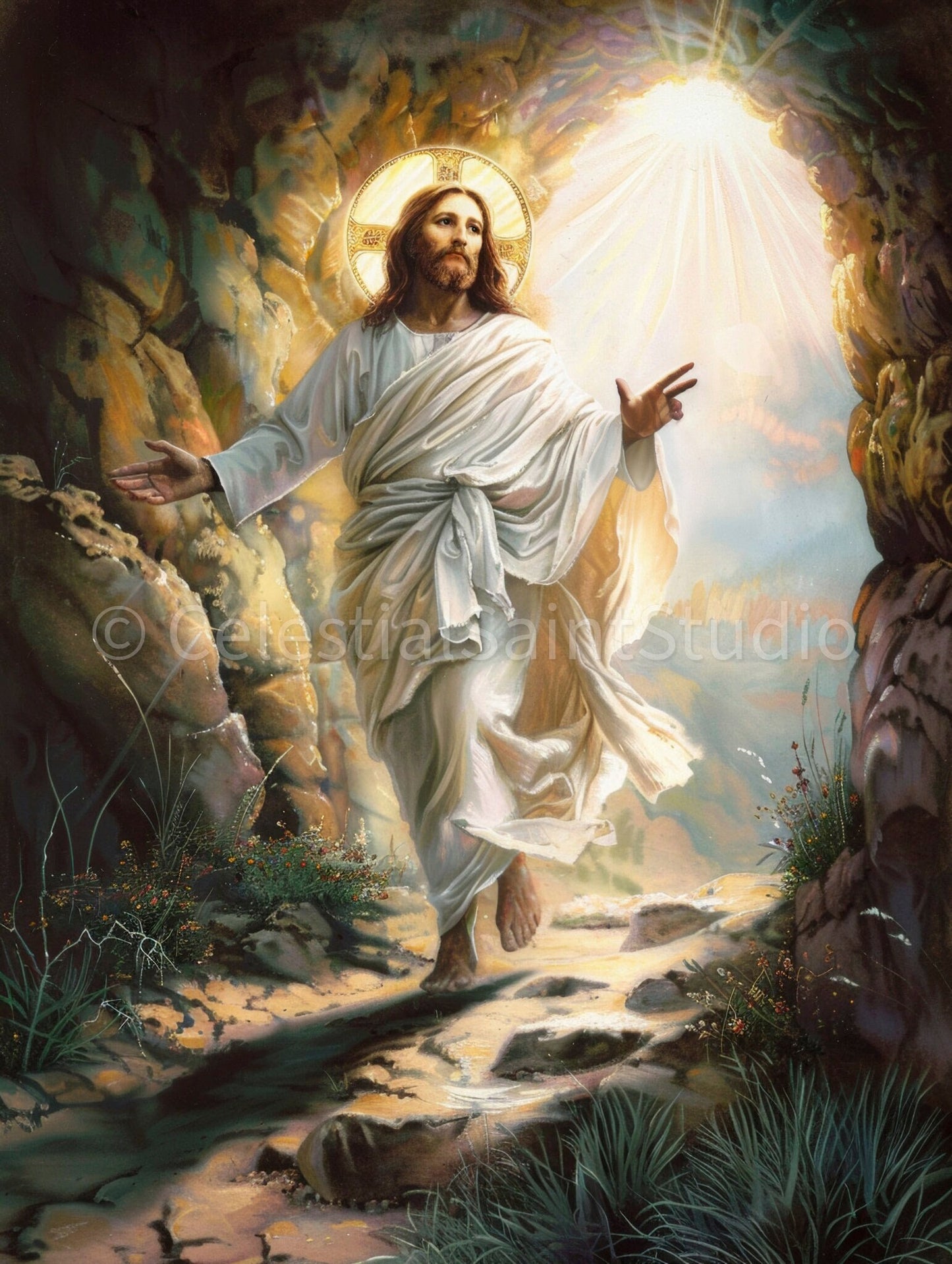 The Resurrection of Jesus | Christian Art | Bible Art | Empty Tomb | Digital Download