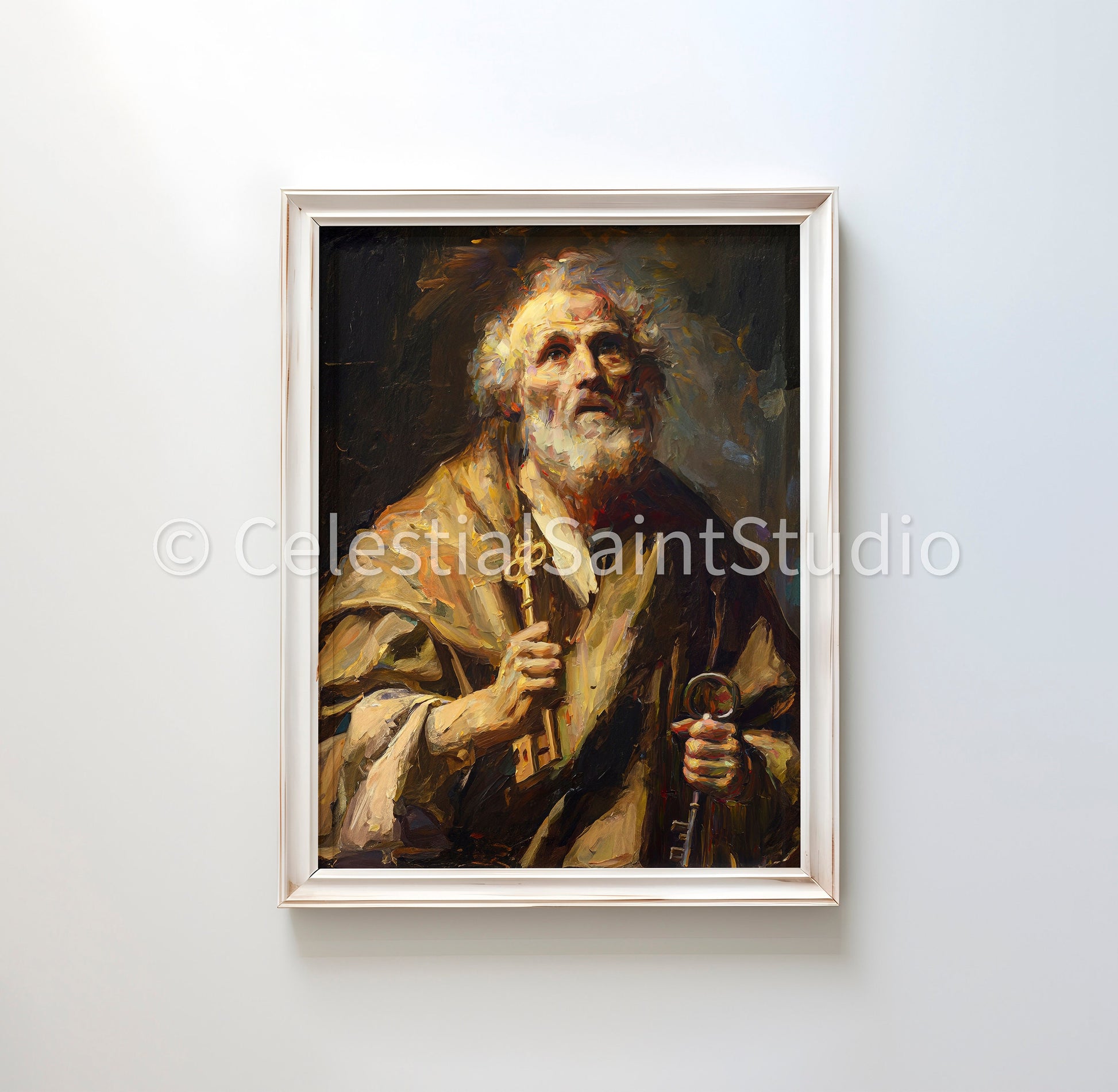 St. Peter | DIGITAL OIL PAINT | Catholic Printable | Catholic Art | Patron Saint | Digital Download