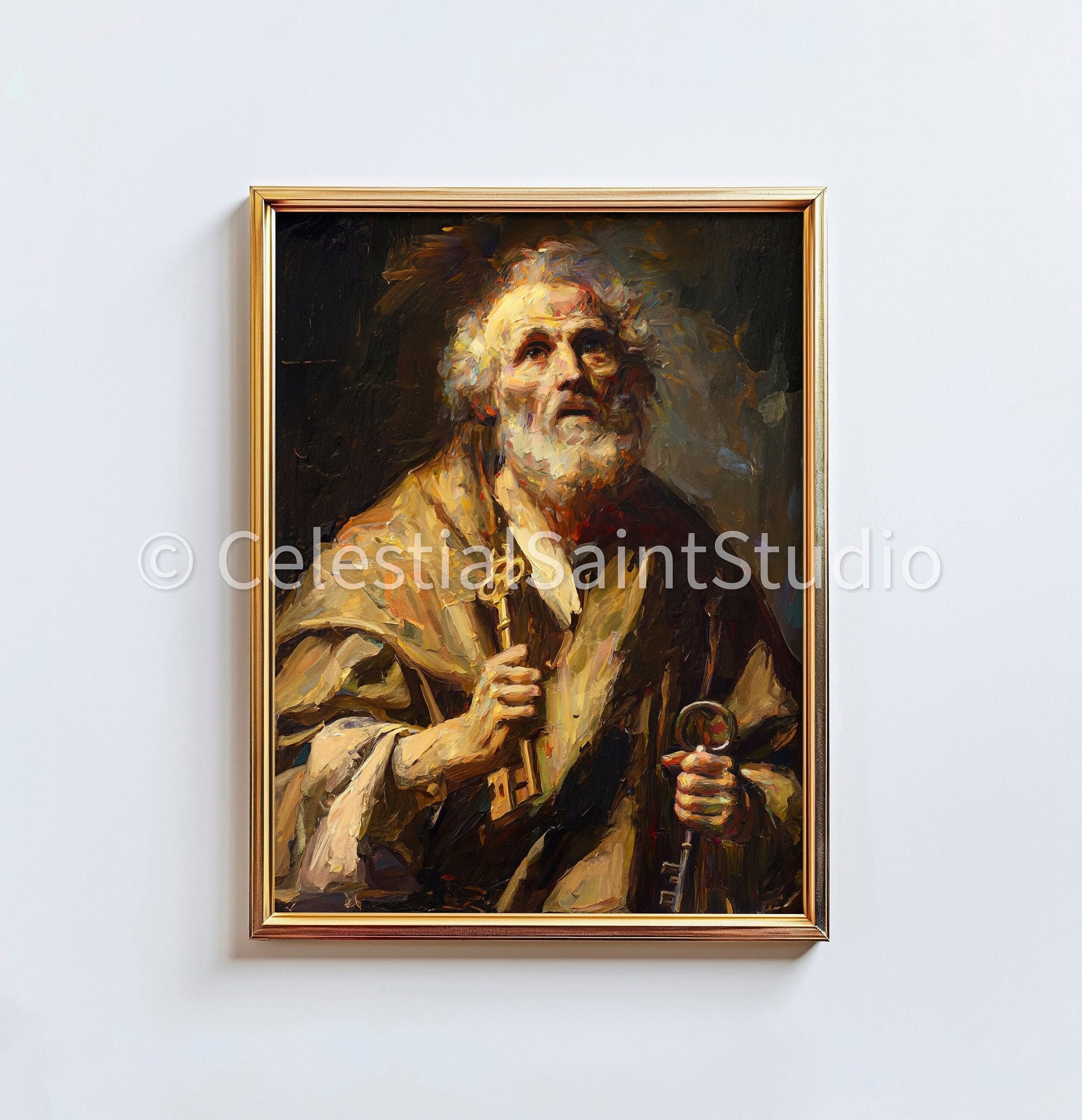 St. Peter | DIGITAL OIL PAINT | Catholic Printable | Catholic Art | Patron Saint | Digital Download