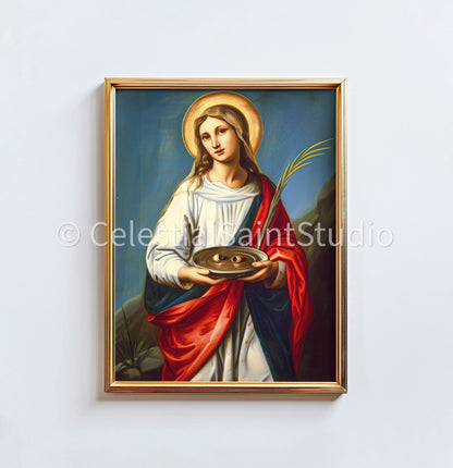 St. Lucy | DIGITAL OIL PAINT | Catholic Printable | Catholic Art | Patron Saint | Digital Download