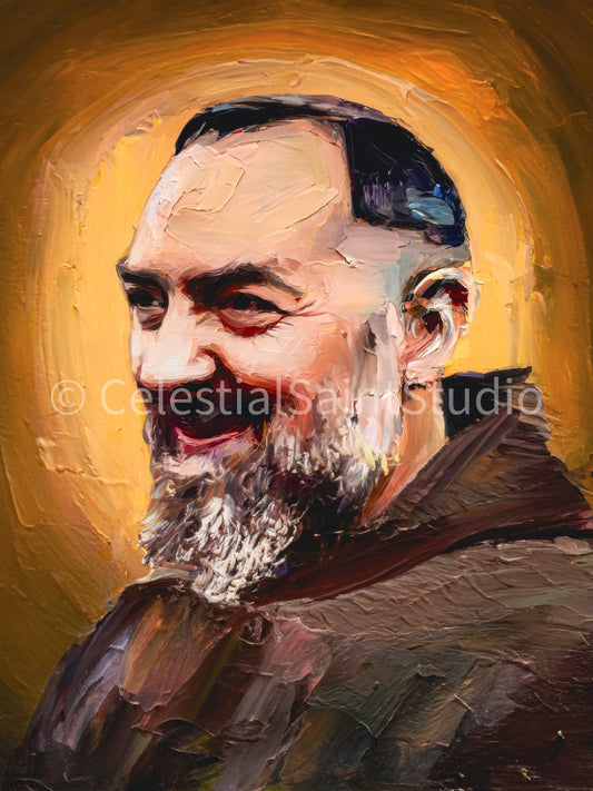 St. Padre Pio | DIGITAL OIL PAINT | Catholic Printable | Digital Download | Patron Saint | Catholic Art