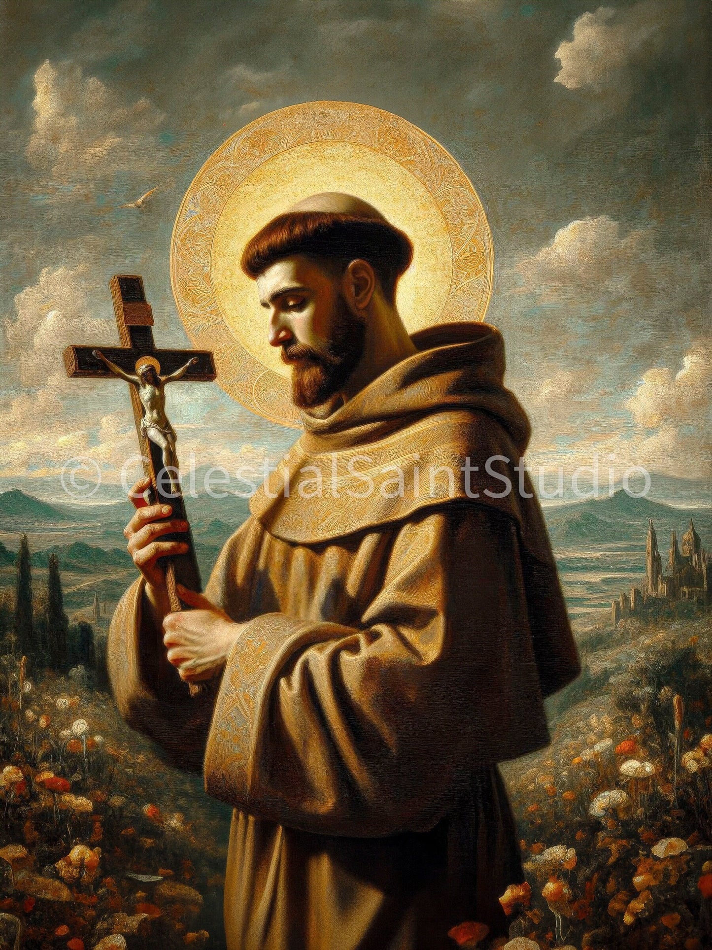 St. Francis of Assisi | DIGITAL OIL PAINT | Catholic Printable | Catholic Art | Patron Saint | Digital Download