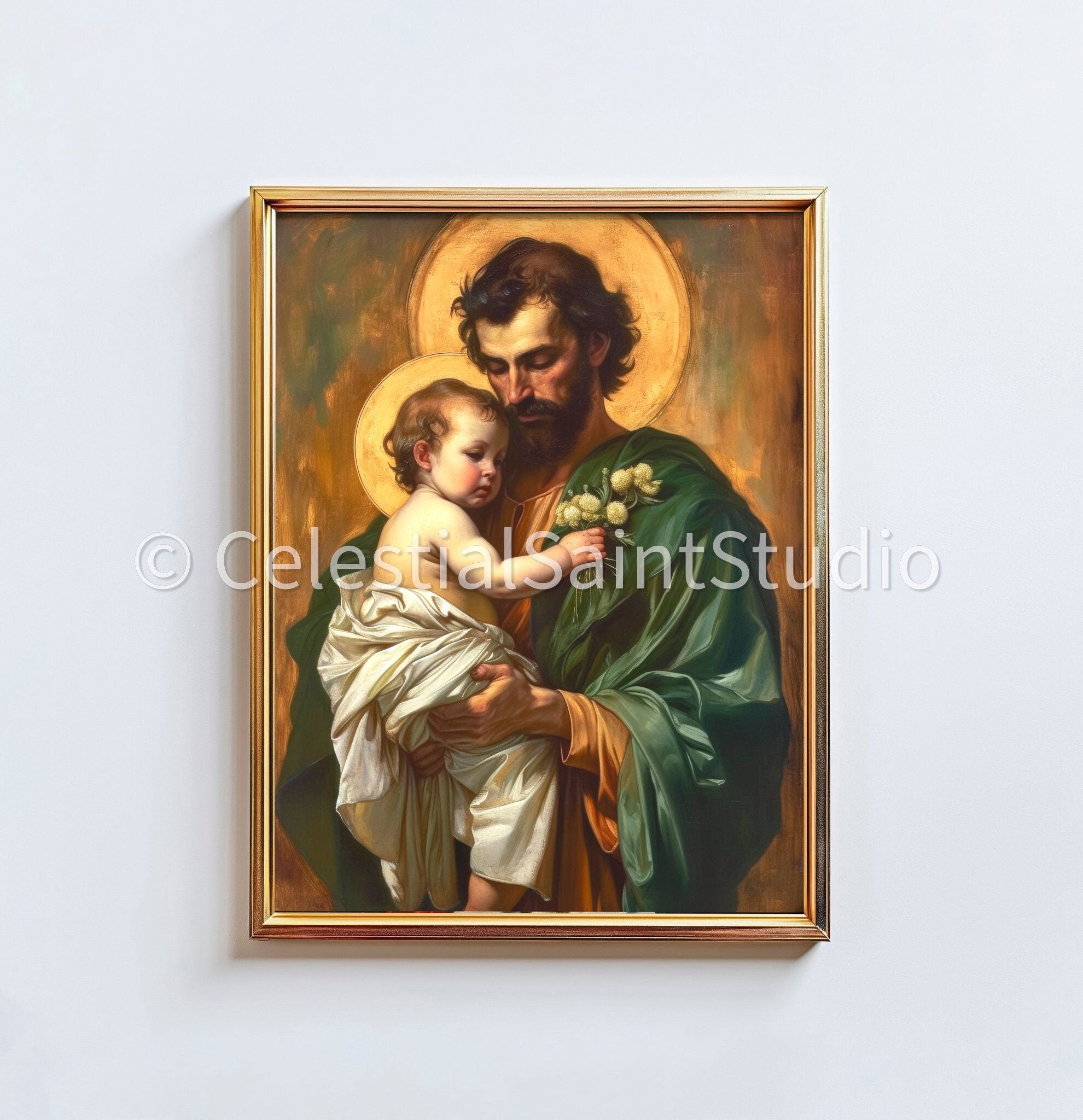 St. Joseph | DIGITAL OIL PAINT | Catholic Printable | Catholic Art | Patron Saint | Digital Download