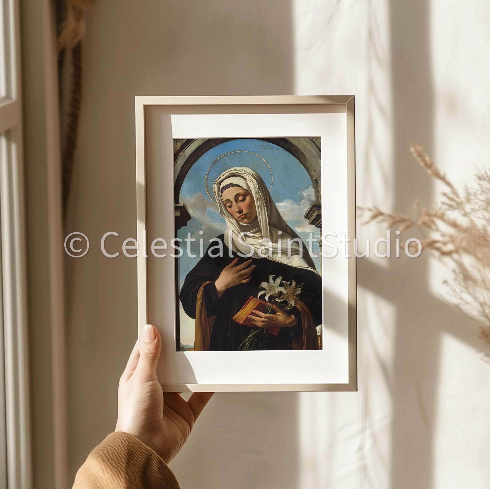 St. Catherine of Siena | DIGITAL OIL PAINT | Catholic Printable | Catholic Art | Patron Saint | Digital Download