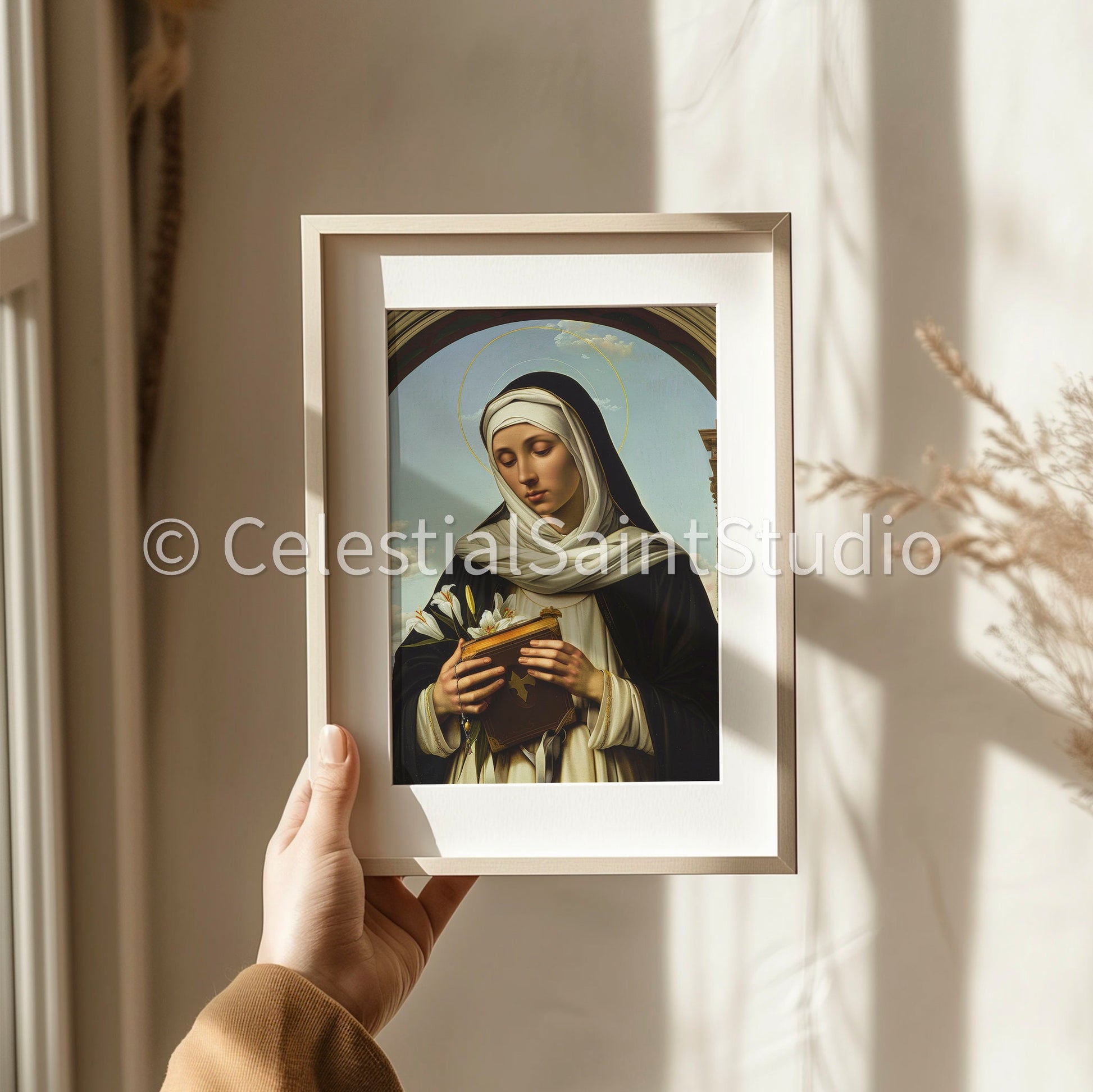 St. Catherine of Siena | DIGITAL OIL PAINT | Catholic Printable | Catholic Art | Patron Saint | Digital Download