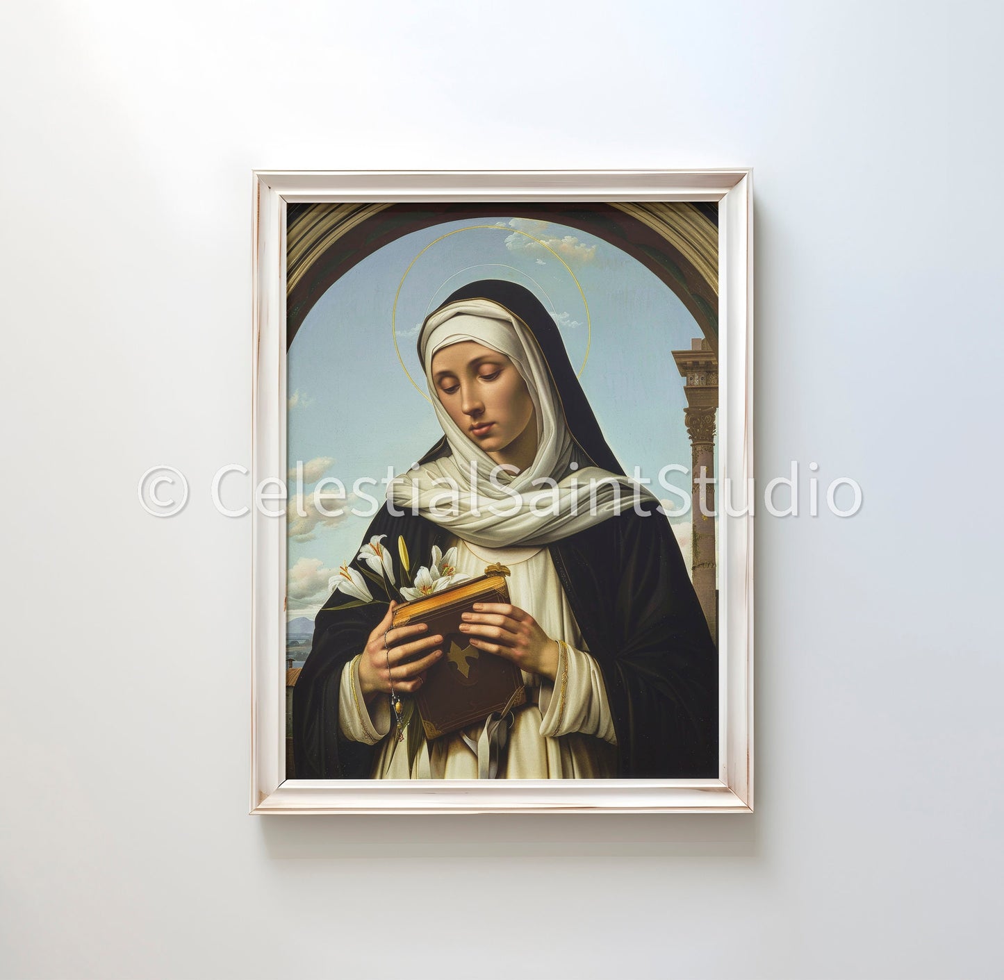 St. Catherine of Siena | DIGITAL OIL PAINT | Catholic Printable | Catholic Art | Patron Saint | Digital Download