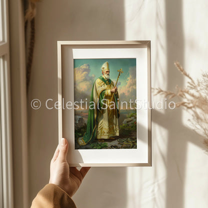 St. Patrick | DIGITAL OIL PAINT | Catholic Printable | Catholic Art | Patron Saint | Digital Download