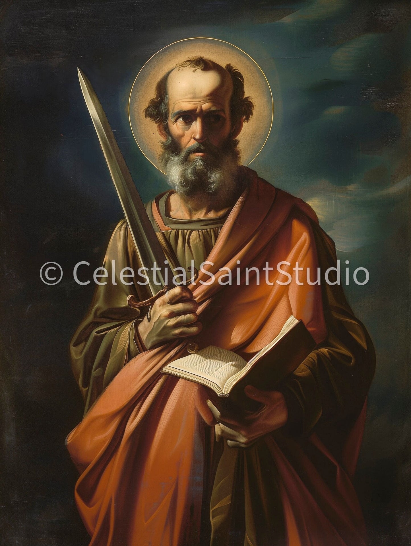 St. Paul the Apostle | DIGITAL OIL PAINT | Catholic Printable | Catholic Art | Patron Saint | Digital Download