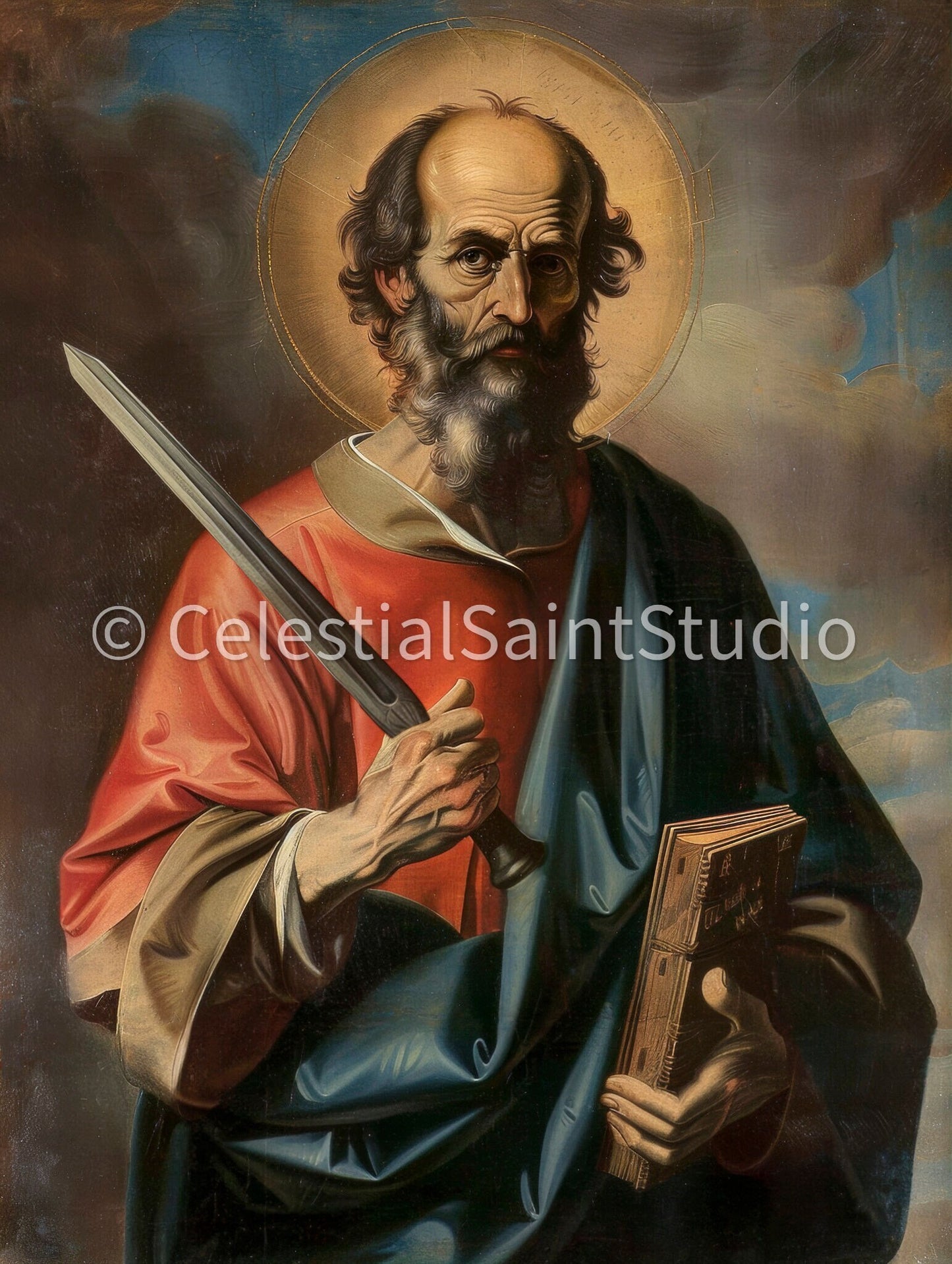 St. Paul the Apostle | DIGITAL OIL PAINT | Catholic Printable | Catholic Art | Patron Saint | Digital Download