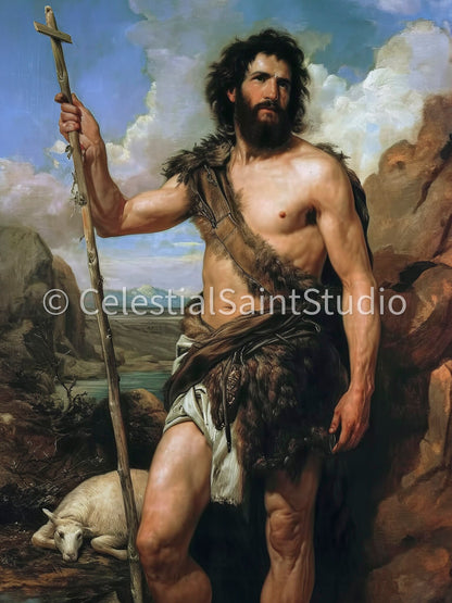 St. John the Baptist | DIGITAL OIL PAINT | Catholic Printable | Catholic Art | Patron Saint | Digital Download