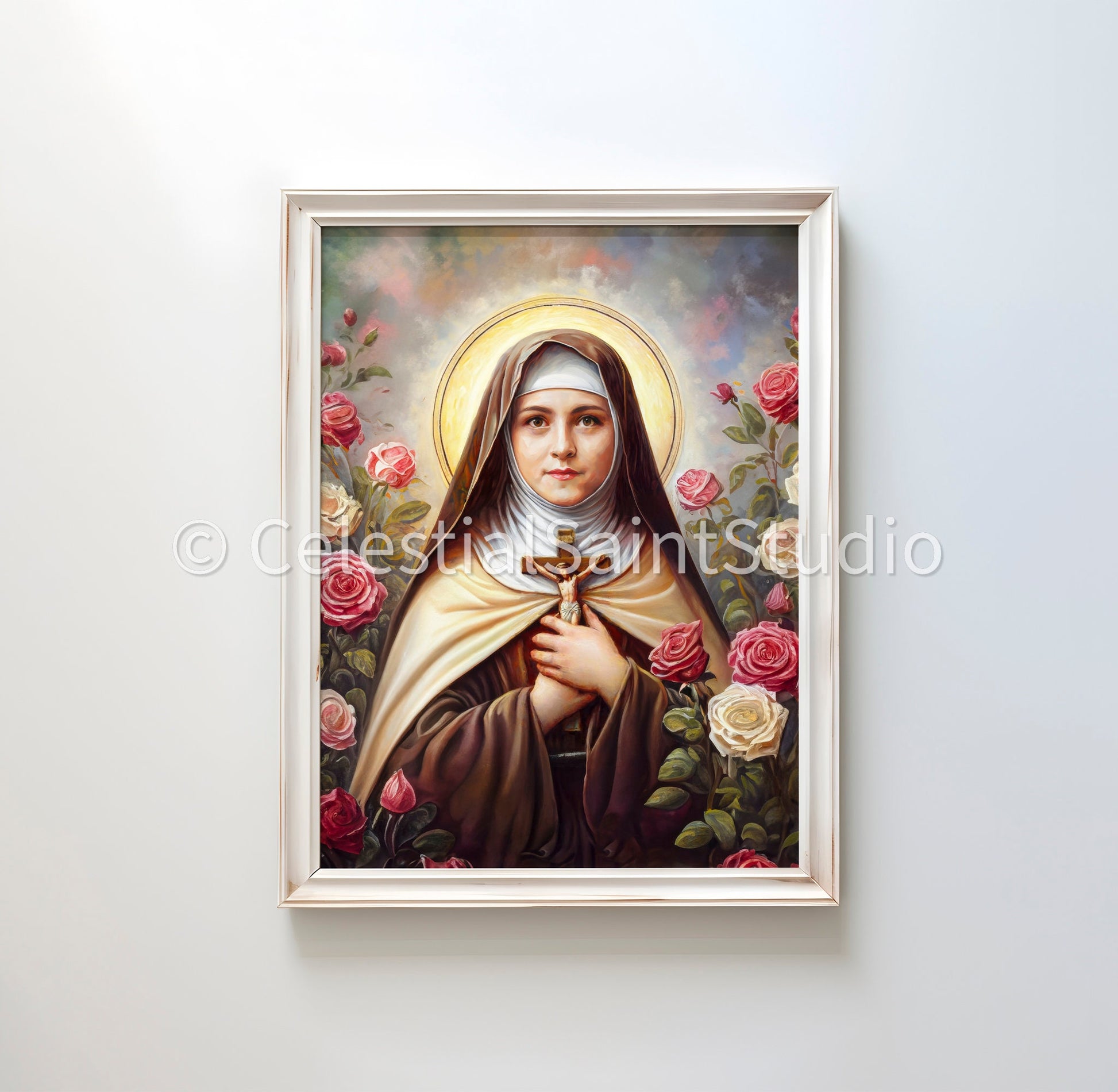 St. Therese of Lisieux | DIGITAL OIL PAINT | Catholic Printable | Catholic Art | Patron Saint | Digital Download