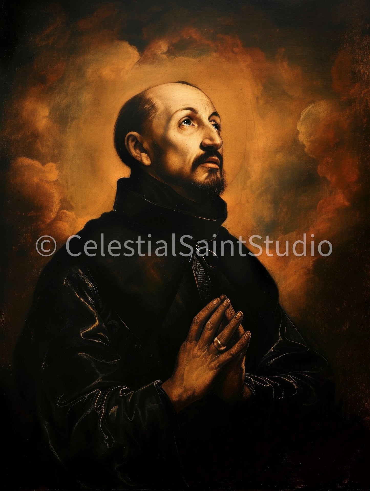 St. Ignatius of Loyola | DIGITAL OIL PAINT | Catholic Printable | Catholic Art | Patron Saint | Digital Download