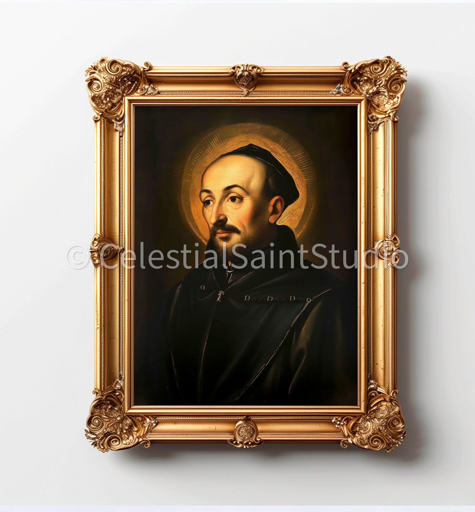 St. Ignatius of Loyola | DIGITAL OIL PAINT | Catholic Printable | Catholic Art | Patron Saint | Digital Download | Portrait