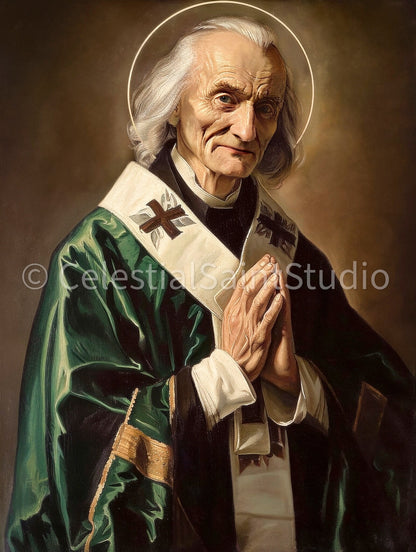 St. John Vianney | DIGITAL OIL PAINT | Catholic Printable | Catholic Art | Patron Saint | Digital Download