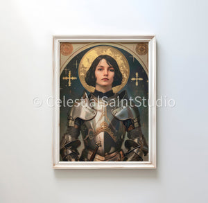 St. Joan of Arc | DIGITAL OIL PAINT | Catholic Printable | Digital Download | Patron Saint | Catholic Art