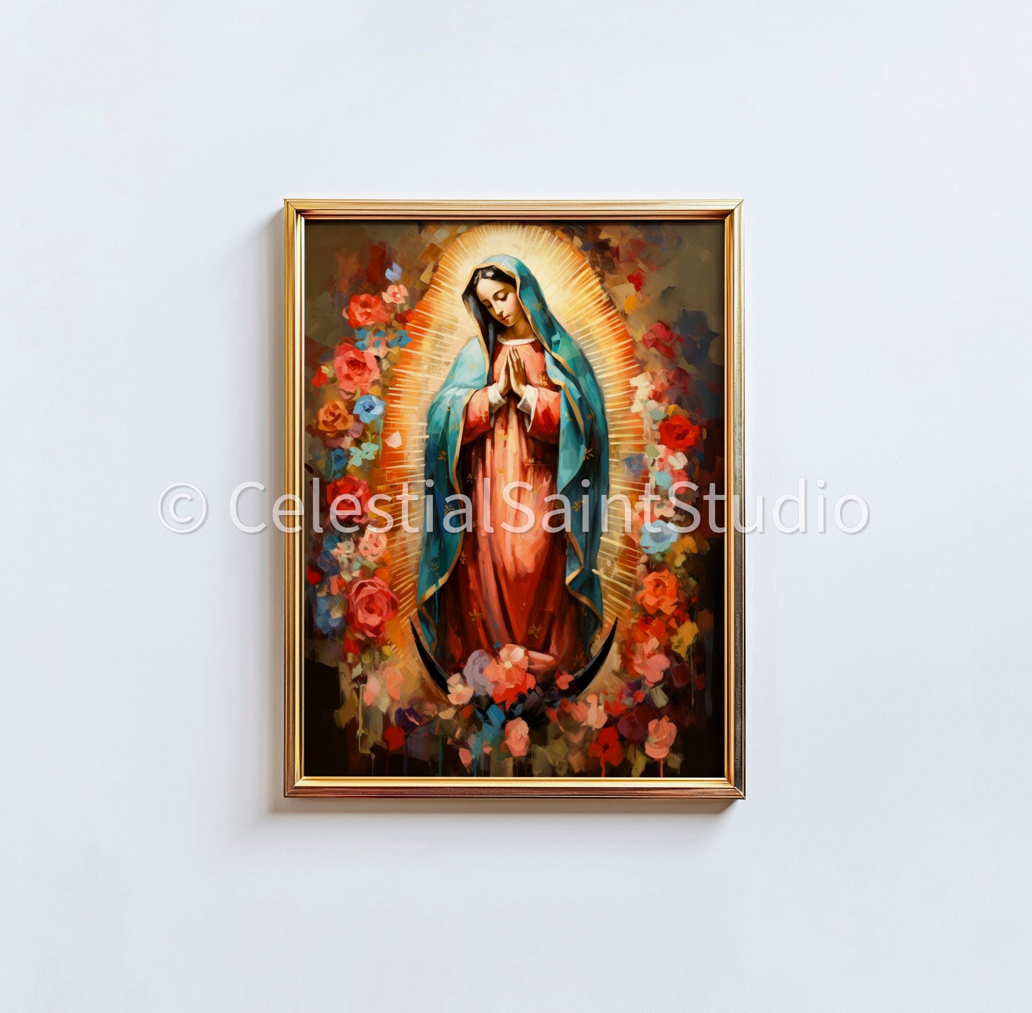 Our Lady of Guadalupe | DIGITAL OIL PAINT | Catholic Printable | Catholic Art | Digital Download