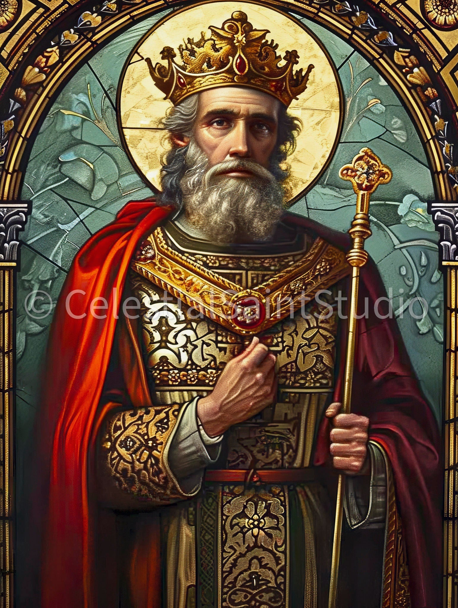 St. Henry | DIGITAL OIL PAINT | Catholic Printable | Catholic Art | Patron Saint | Digital Download