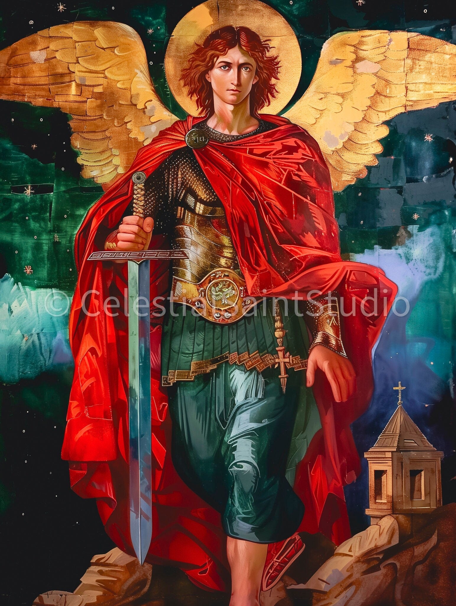 St. Michael the Archangel | DIGITAL OIL PAINT | Catholic Printable | Catholic Art | Patron Saint | Digital Download